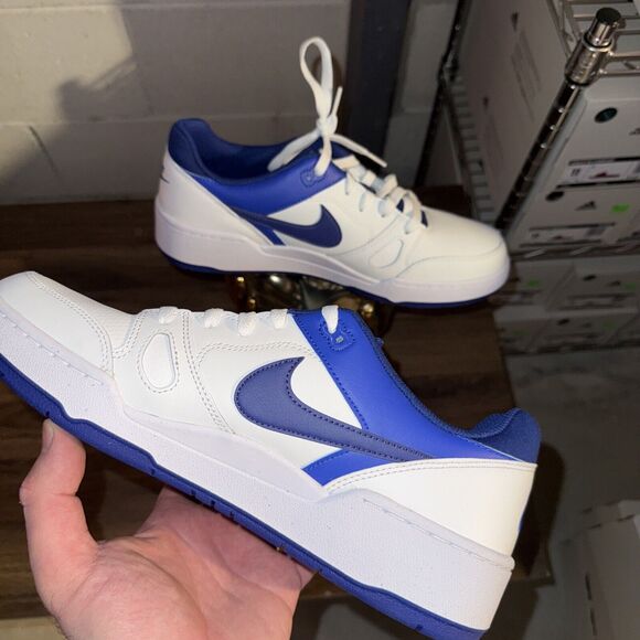 Nike Full Force Low FB1362-104 Men Summit White/Deep Royal Blue Sneaker Size 11 - Picture 1 of 7